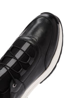 Men's Black Lace-Up Leather Casual Sneaker | Derimod Men's Black Lace-Up Leather Casual Sneaker | Derimod