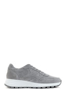Women's Anthracite Suede Leather Sneaker | Derimod Women's Anthracite Suede Leather Sneaker | Derimod