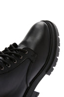 Women's Black Thick Soled Leather Boots | Derimod Women's Black Thick Soled Leather Boots | Derimod