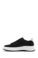 Erkek Siyah Bağcıklı Kalın Tabanlı Deri Sneaker | Derimod Erkek Siyah Bağcıklı Kalın Tabanlı Deri Sneaker | Derimod