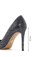Kadın Antrasit Deri İnce Yüksek Topuklu Stiletto | Derimod Kadın Antrasit Deri İnce Yüksek Topuklu Stiletto | Derimod