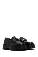 Kadın Siyah Deri Tokalı Maskülen Loafer | Derimod Kadın Siyah Deri Tokalı Maskülen Loafer | Derimod