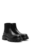 Men's Black Zippered Thick Sole Leather Casual Boots | Derimod Men's Black Zippered Thick Sole Leather Casual Boots | Derimod