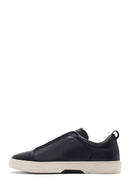 Erkek Lacivert Lastikli Deri Sneaker | Derimod Erkek Lacivert Lastikli Deri Sneaker | Derimod