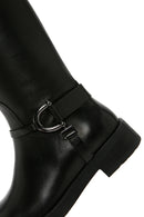 Women's Black Zippered Leather Boots | Derimod Women's Black Zippered Leather Boots | Derimod