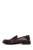 Women's Burgundy Leather Masculine Loafer | Derimod Women's Burgundy Leather Masculine Loafer | Derimod
