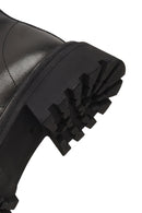 Women's Black Zippered Thick-Soled Leather Boot | Derimod Women's Black Zippered Thick-Soled Leather Boot | Derimod