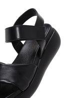 Women's Black Ankle Strap Thick-Sole Leather Sandals | Derimod Women's Black Ankle Strap Thick-Sole Leather Sandals | Derimod