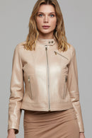 Kylie Women's Leather Jacket | Derimod Kylie Women's Leather Jacket | Derimod