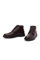 Men's Brown Zippered Leather Boat | Derimod Men's Brown Zippered Leather Boat | Derimod