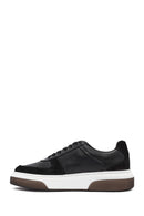 Men's Black Lace-up Thick-Sole Leather Sneaker | Derimod Men's Black Lace-up Thick-Sole Leather Sneaker | Derimod