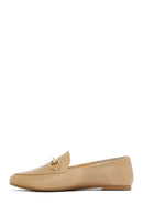 Kadın Bej Deri Maskülen Loafer | Derimod Kadın Bej Deri Maskülen Loafer | Derimod