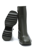 Women's Khaki Heeled Boots | Derimod Women's Khaki Heeled Boots | Derimod