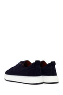 Erkek Lacivert Bağcıklı Süet Deri Sneaker | Derimod Erkek Lacivert Bağcıklı Süet Deri Sneaker | Derimod