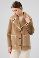 Vald'isere Kadın Camel Teddy Mont | Derimod Vald'isere Kadın Camel Teddy Mont | Derimod