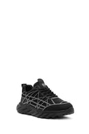Erkek Siyah Bağcıklı Kalın Tabanlı Kumaş Sneaker | Derimod Erkek Siyah Bağcıklı Kalın Tabanlı Kumaş Sneaker | Derimod