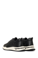 Men's Black Lace-Up Thick-Soled Leather Sneaker | Derimod Men's Black Lace-Up Thick-Soled Leather Sneaker | Derimod