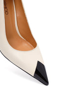 Women's Cream Thin Heeled Leather Stiletto | Derimod Women's Cream Thin Heeled Leather Stiletto | Derimod