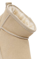 Women's Cream Short Suede Boots | Derimod Women's Cream Short Suede Boots | Derimod