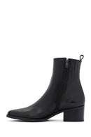 Women's Black Leather Zippered Boots | Derimod Women's Black Leather Zippered Boots | Derimod