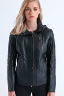 Belair Women's Leather Jacket | Derimod Belair Women's Leather Jacket | Derimod