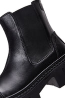 Women's Black Thick Soled Leather Chelsea Boots | Derimod Women's Black Thick Soled Leather Chelsea Boots | Derimod