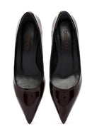Kadın Bordo İnce Topuklu Deri Stiletto | Derimod Kadın Bordo İnce Topuklu Deri Stiletto | Derimod