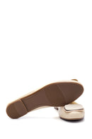 Women's Beige Leather Buckled Ballerinas | Derimod Women's Beige Leather Buckled Ballerinas | Derimod