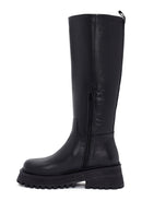 Women's Black Zippered Leather Boots | Derimod Women's Black Zippered Leather Boots | Derimod