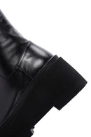 Women's Black Thick Soled Zippered Leather Boots | Derimod Women's Black Thick Soled Zippered Leather Boots | Derimod
