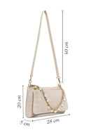 Woman Cream Long Strap Printed Clutch Bag | Derimod Woman Cream Long Strap Printed Clutch Bag | Derimod