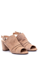 Women's Open Toe Suede Heeled Shoes | Derimod Women's Open Toe Suede Heeled Shoes | Derimod