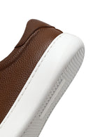 Men's Tan Lace-Up Thick Sole Leather Sneaker | Derimod Men's Tan Lace-Up Thick Sole Leather Sneaker | Derimod