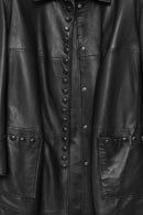 Stella Women's Black Regular Leather Trench Coat | Derimod Stella Women's Black Regular Leather Trench Coat | Derimod