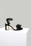 Black Stone Women's Heeled Sandals | Derimod Black Stone Women's Heeled Sandals | Derimod