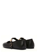Women's Black Buckle Leather Ballerinas | Derimod Women's Black Buckle Leather Ballerinas | Derimod