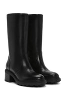 Women's Black Thick Heeled Leather Boots | Derimod Women's Black Thick Heeled Leather Boots | Derimod