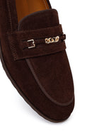 Woman Brown Buckled Suede Masculine Loafer | Derimod Woman Brown Buckled Suede Masculine Loafer | Derimod