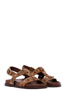 Women's Mink Stone Suede Leather Sandals | Derimod Women's Mink Stone Suede Leather Sandals | Derimod