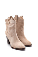 Women's Suede Leather Heeled Boots | Derimod Women's Suede Leather Heeled Boots | Derimod