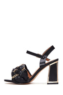 Women's Black Thick Heeled Sandals | Derimod Women's Black Thick Heeled Sandals | Derimod