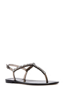 Women's Black Jelly Sandals with Stones | Derimod Women's Black Jelly Sandals with Stones | Derimod