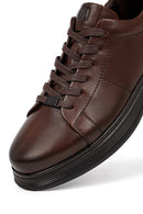 Erkek Kahverengi Bağcıklı Deri Casual Sneaker | Derimod Erkek Kahverengi Bağcıklı Deri Casual Sneaker | Derimod