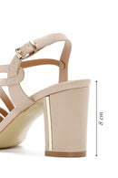 Women's Beige Ankle Strap Chunky Heel Sandals | Derimod Women's Beige Ankle Strap Chunky Heel Sandals | Derimod