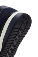 Alberto Guardiani Erkek Lacivert Gri Winner Kalın Tabanlı Deri Sneaker | Derimod Alberto Guardiani Erkek Lacivert Gri Winner Kalın Tabanlı Deri Sneaker | Derimod