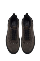 Erkek Gri Bağcıklı Nubuk Deri Sneaker | Derimod Erkek Gri Bağcıklı Nubuk Deri Sneaker | Derimod