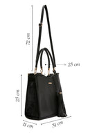 Women's Black Printed Long Strap Shoulder Bag | Derimod Women's Black Printed Long Strap Shoulder Bag | Derimod