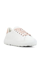 Geox Women's White Leather Spherica Ec4.1 Thick Soled Sneaker | Derimod Geox Women's White Leather Spherica Ec4.1 Thick Soled Sneaker | Derimod