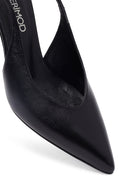 Woman Black Slingback Stiletto Heel Leather Shoe | Derimod Woman Black Slingback Stiletto Heel Leather Shoe | Derimod