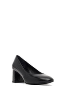 Women's Black Thick Heeled Leather Shoes | Derimod Women's Black Thick Heeled Leather Shoes | Derimod